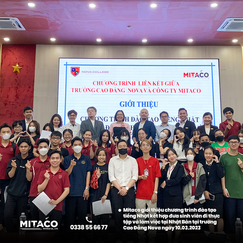 Mitaco giới thiệu chương trình đào tạo tiếng Nhật kết hợp đưa sinh viên đi thực tập và làm việc tại Nhật Bản tại trường Cao Đẳng Nova
